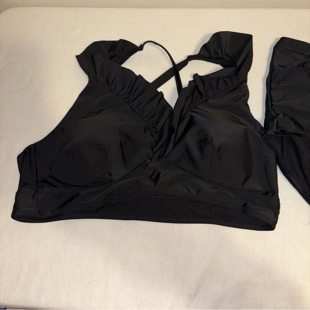 Torrid Black‎ Ruffled Bikini Top and Bottom Size 3X and 4X